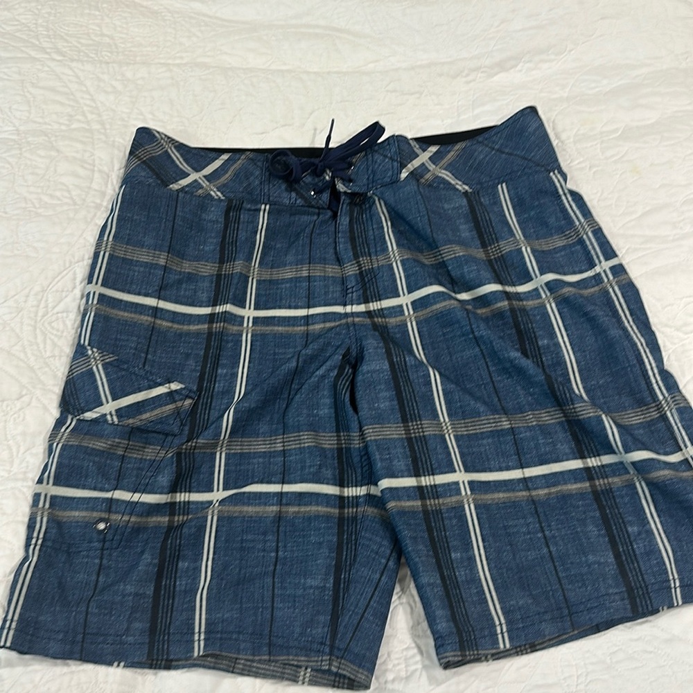Mossimo Supply Co. Blue Plaid Boardshorts size 36 waist